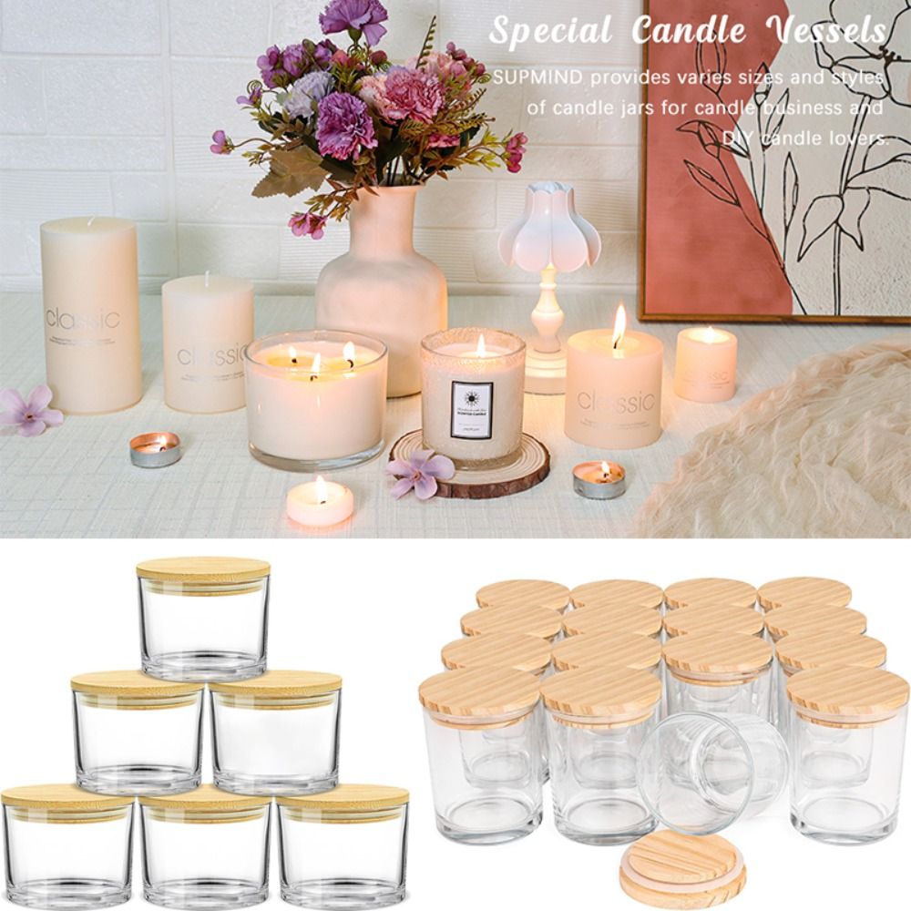 Candle Making Glass - برطمانات شموع زجاجية شفافة لصنع الشموع