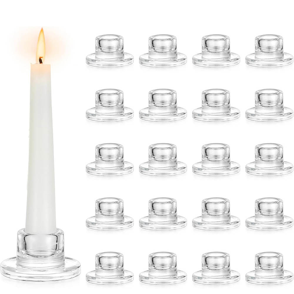 Candle Making Glass - حاملات شموع شفافة قصيرة مدببة لتزيين