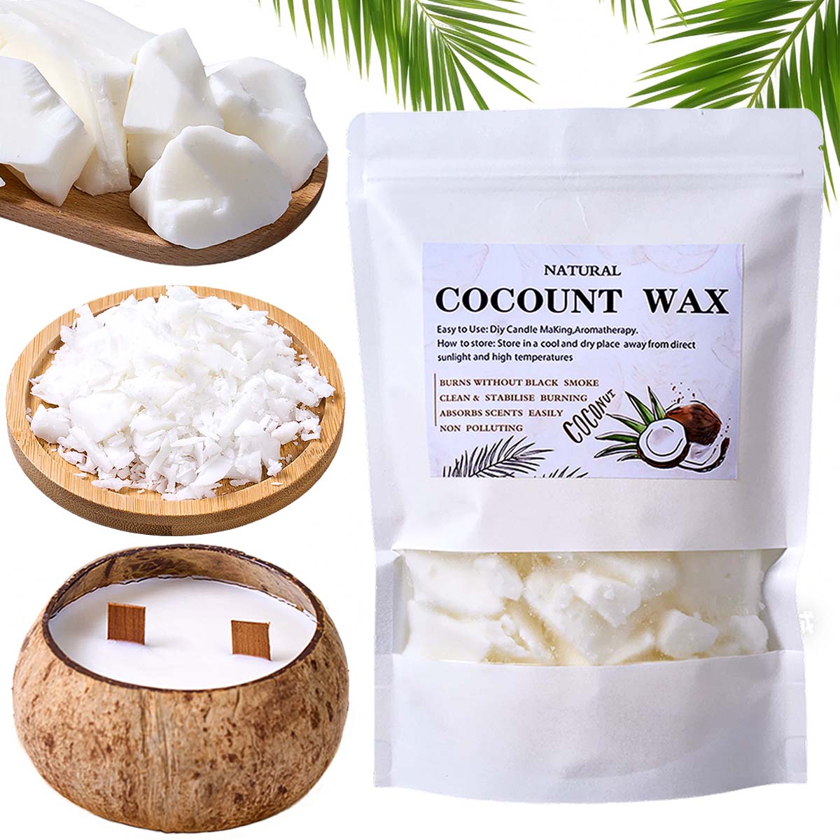 Candle Making Material Wholesale - شمع جوز الهند الأبيض الطبيعي 1