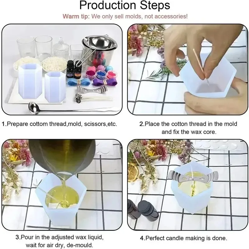 Candle Making Gel Wax - قالب شمع سيليكون أسطواني جديد لعام