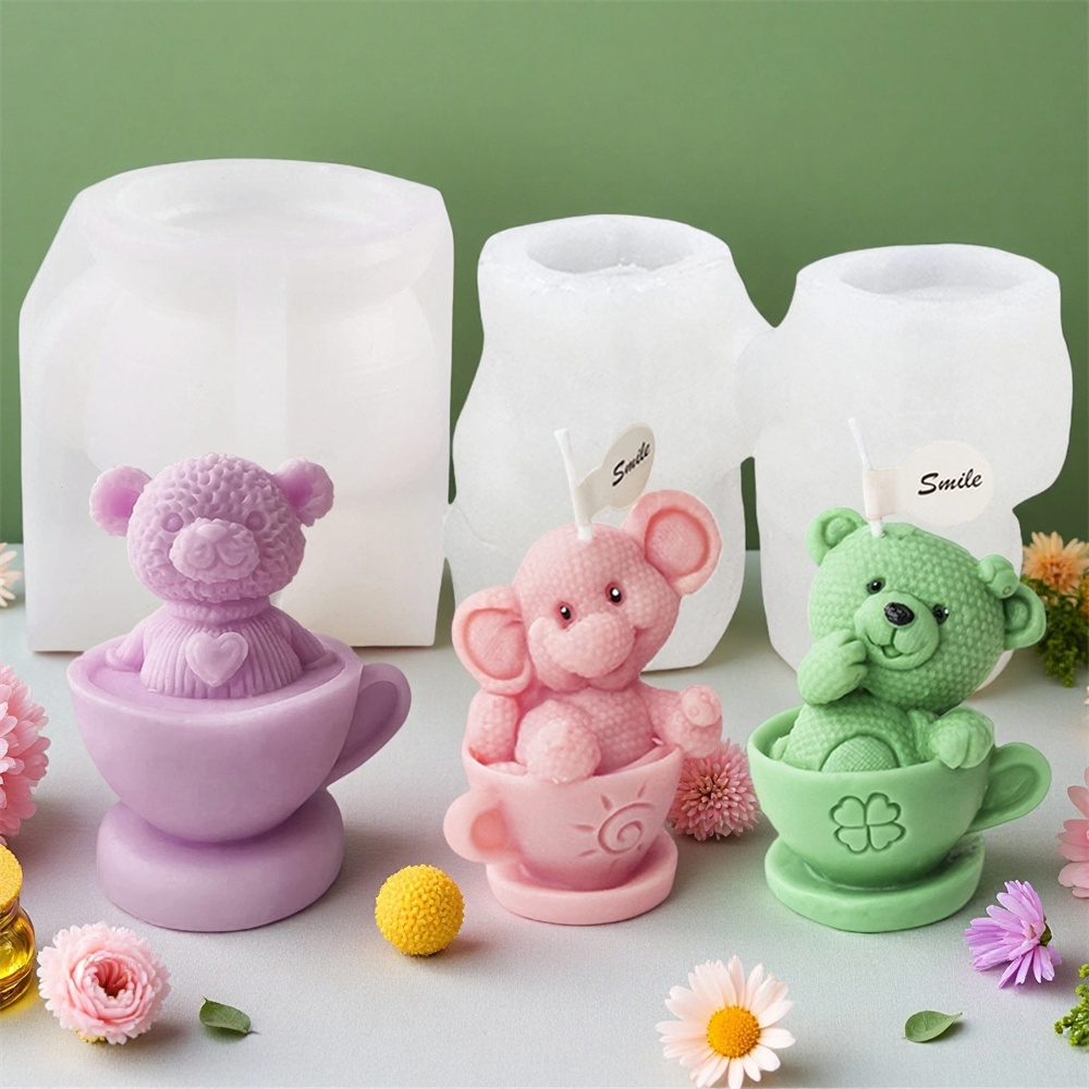 Candle Making Gel Wax - دمية دب في كوب قالب من